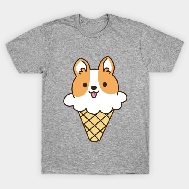 Ice Cream Corgi T-Shirt by mintcorner